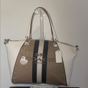 Coach Tan and White Satchel